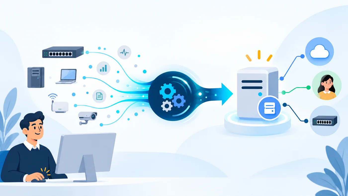 Dalla rete, switch e host si organizzano in asset riconoscibili